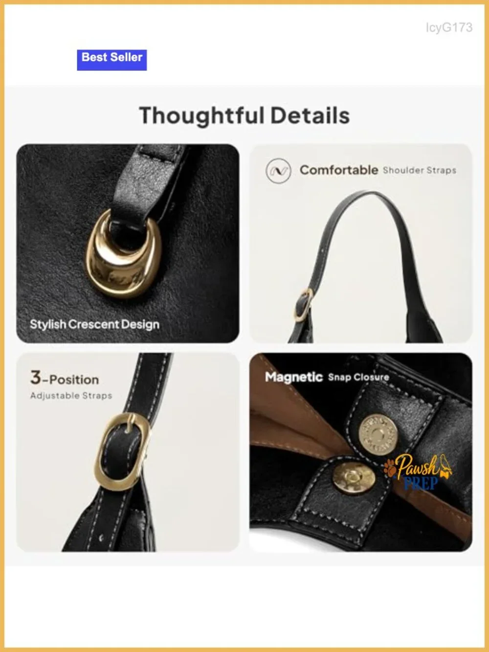 PU Leather Slouchy Hobo Bag Women Large Shoulder Tote with Wallet
